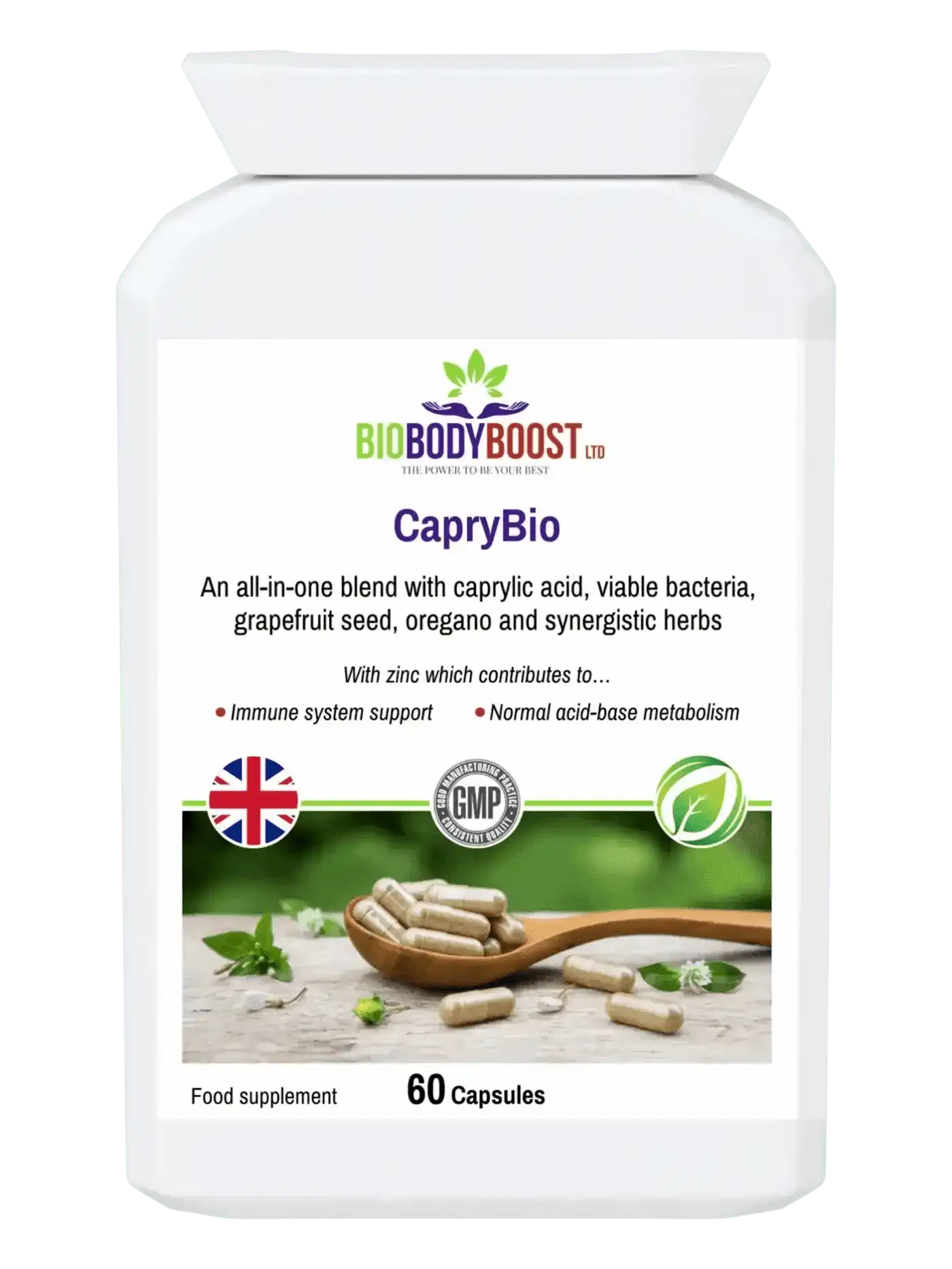 CapryBio - Antifungal Caprylic Acid Capsules for Digestive Health