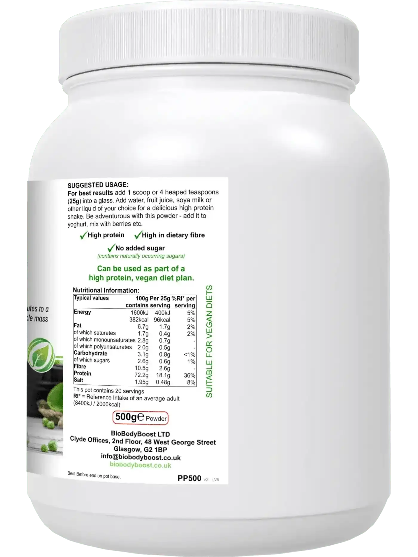 High Protein Vegan Pea Protein Powder