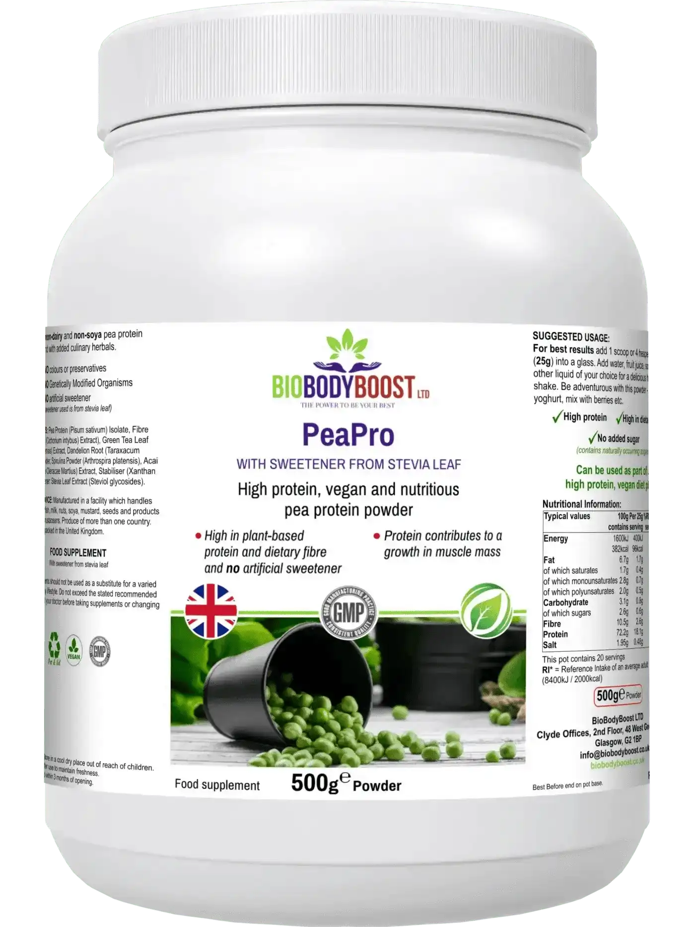 High Protein Vegan Pea Protein Powder