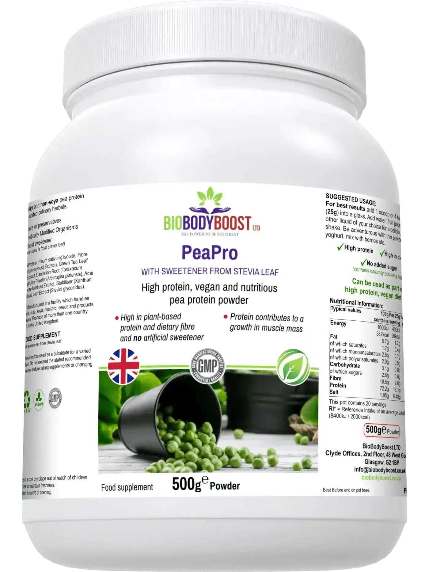 High Protein Vegan Pea Protein Powder