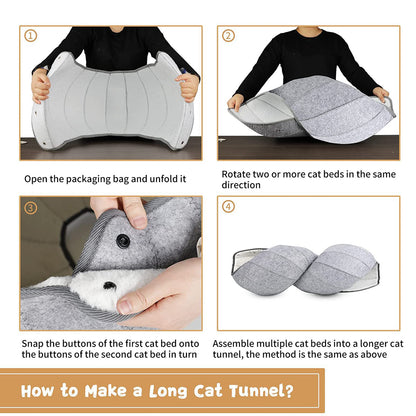Túnel Plegable Interactivo para Gatos – Diversión y Relax en un Solo Accesorio
