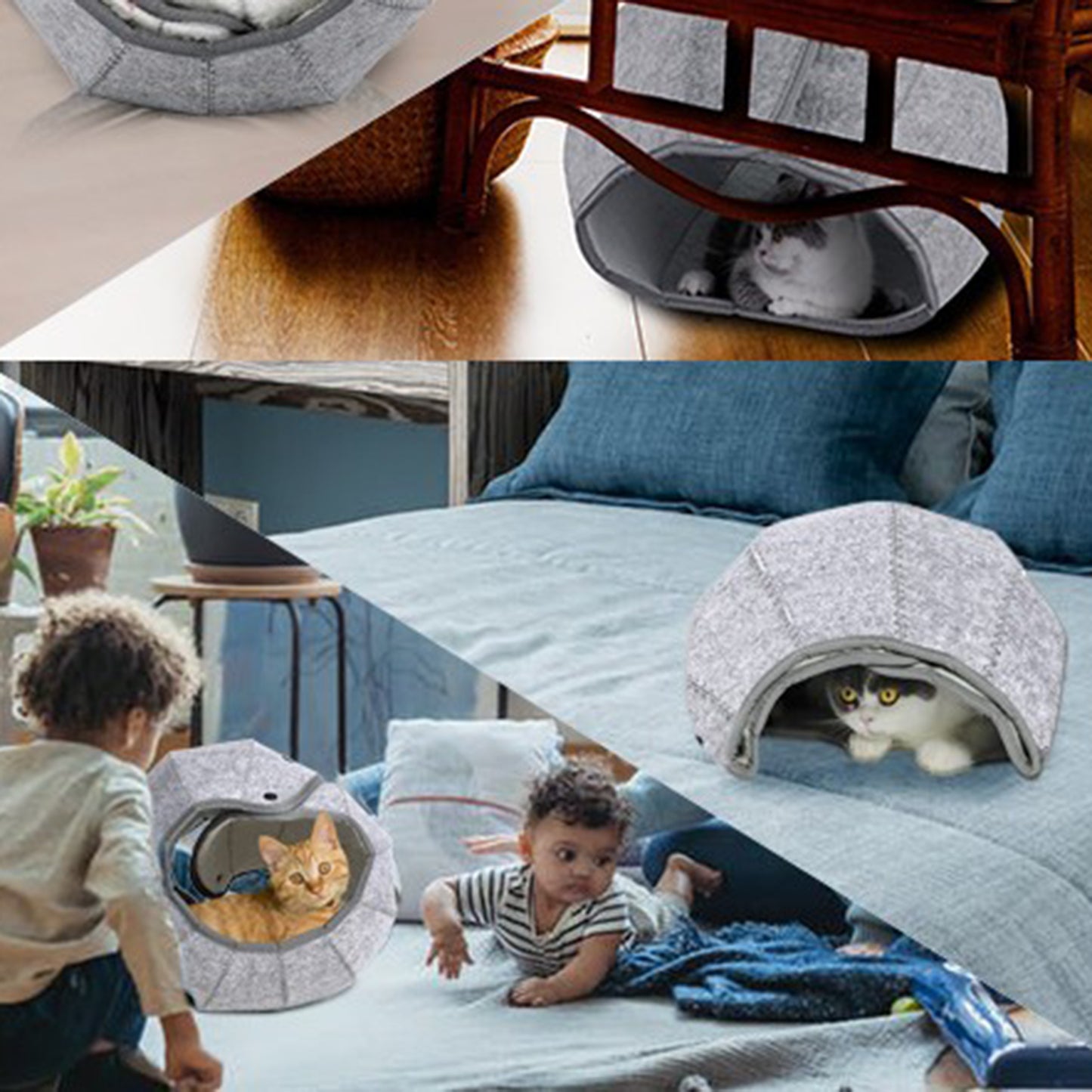 Túnel Plegable Interactivo para Gatos – Diversión y Relax en un Solo Accesorio