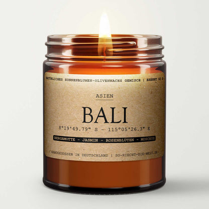 Vela aromática Bali – Bergamota | Jazmín | Pétalos de rosa | Almizcle