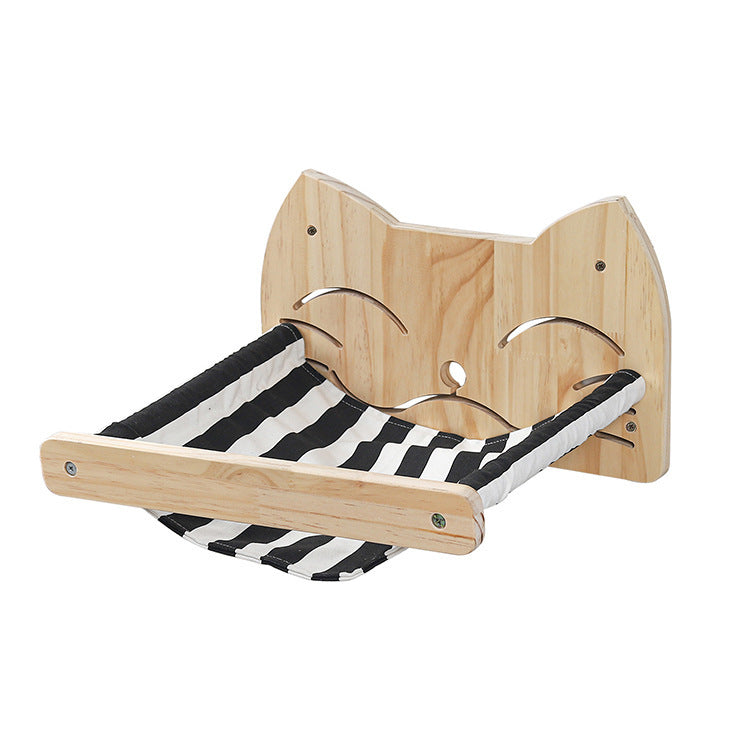 Rascador de Pared de Madera Maciza y Sisal para Gatos – Juguete Multifuncional
