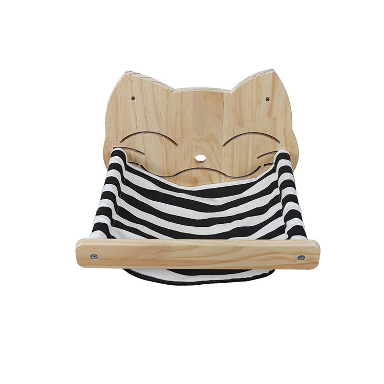 Rascador de Pared de Madera Maciza y Sisal para Gatos – Juguete Multifuncional