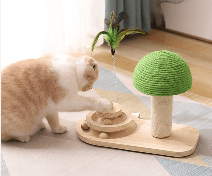Árbol Rascador Interactivo con Bolas de Sisal – Mueble para Gato