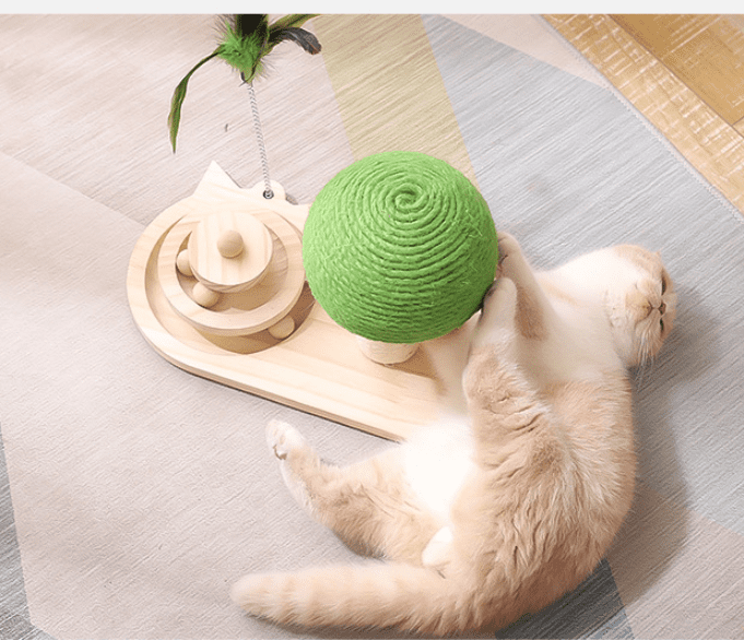 Árbol Rascador Interactivo con Bolas de Sisal – Mueble para Gato