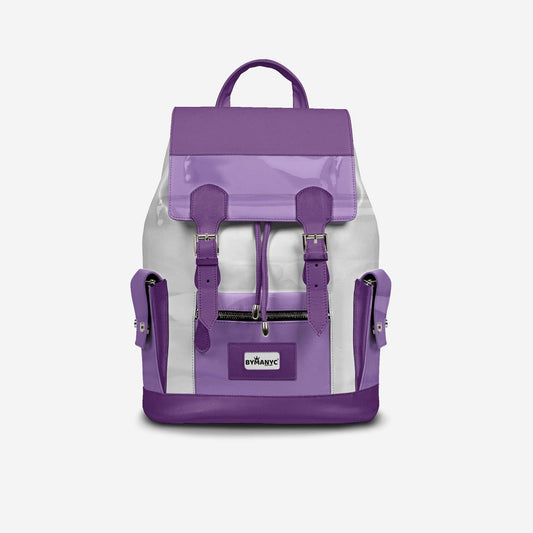 Violet & White Couture Eco Backpack – BYMANYC ® New York (Handmade in Italy)-0