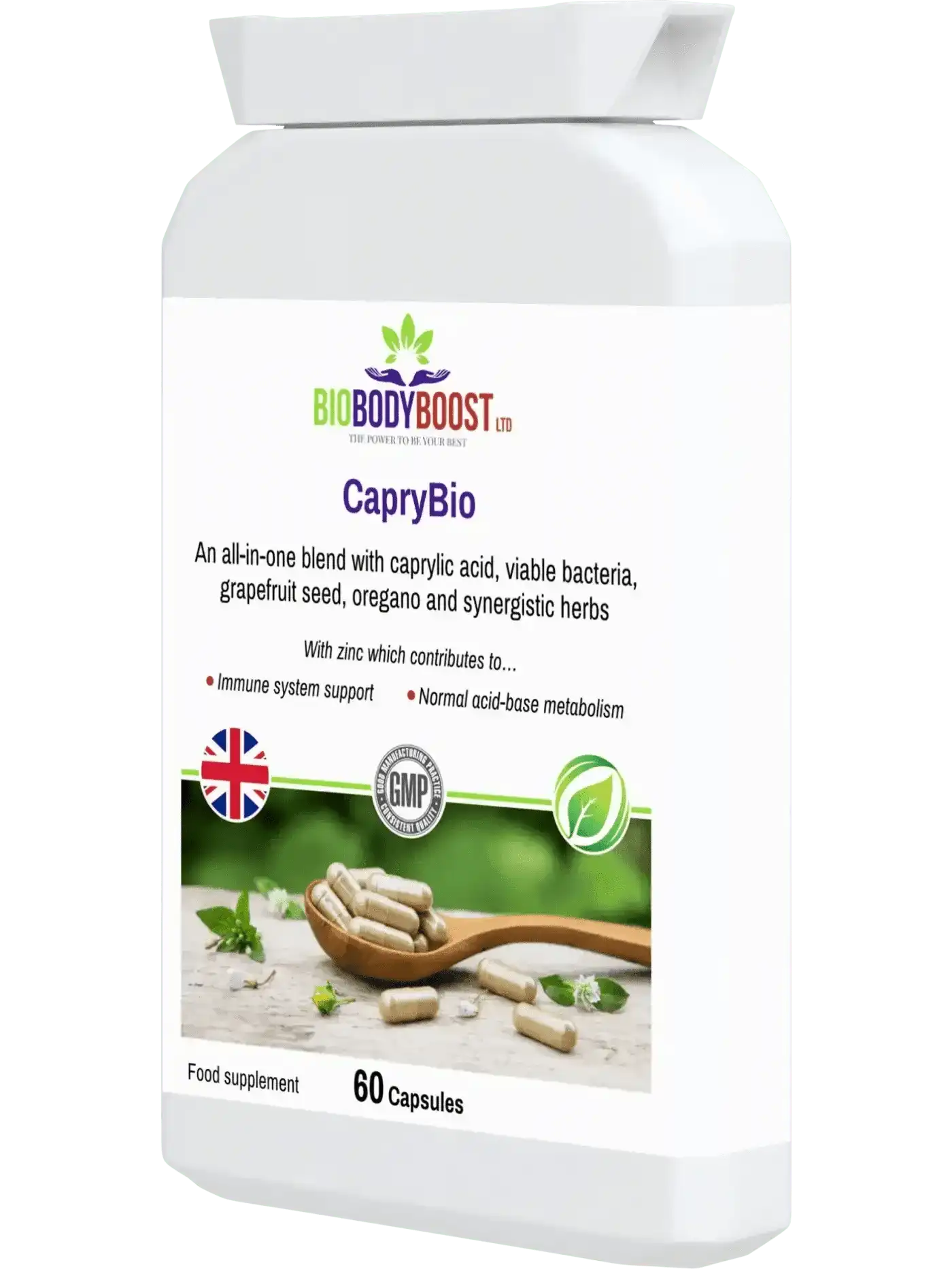 CapryBio - Antifungal Caprylic Acid Capsules for Digestive Health