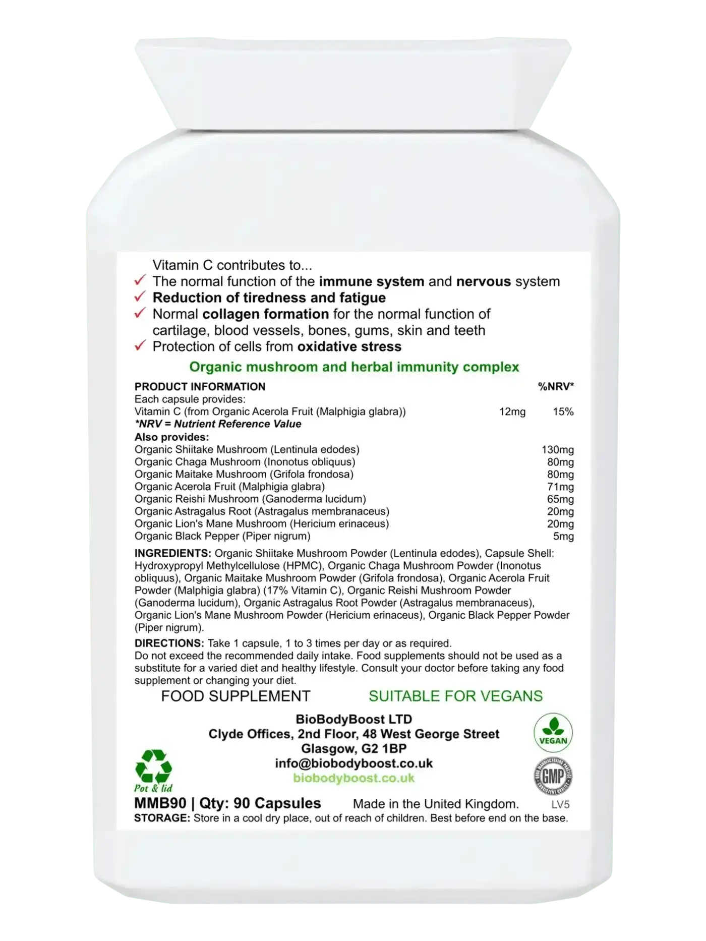Bio Mushroom Boost - Organic Mushrooms Immunity Blend