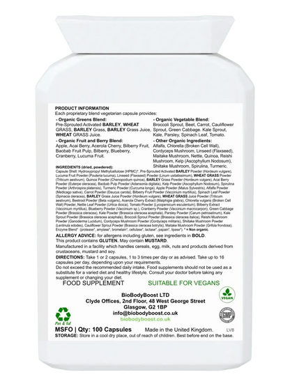 BioBodyBoost Organic Food Form Greens Supplements