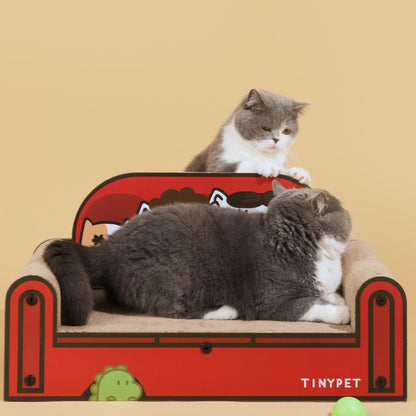 One Family Red Small Sofa Cat Scratching Board-2